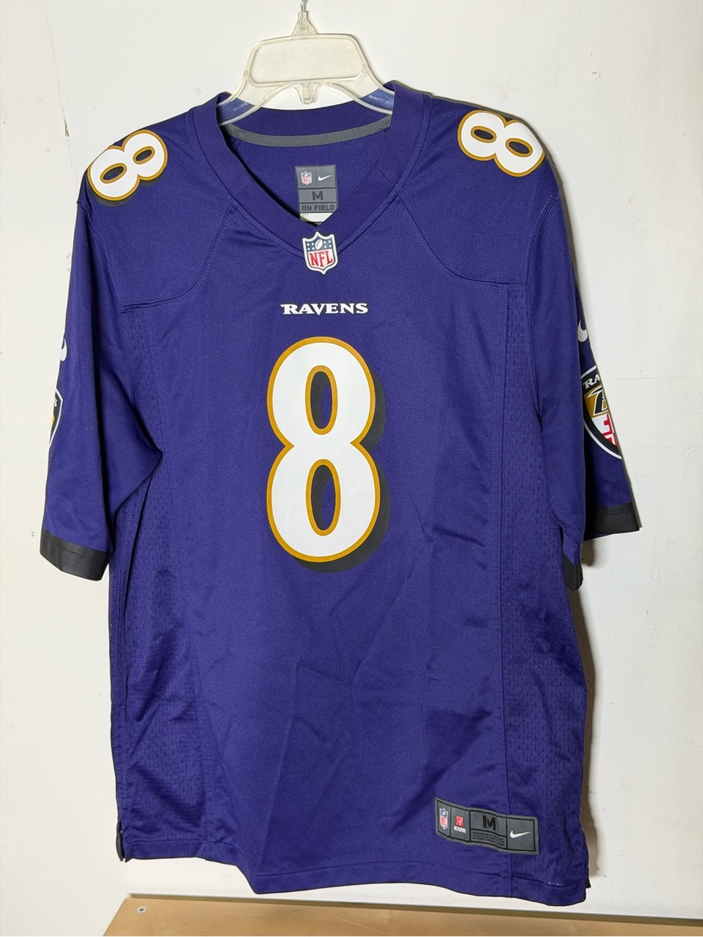 Nike Lamar Jackson #8 Baltimore Ravens On Field Jersey Purple Size Medium